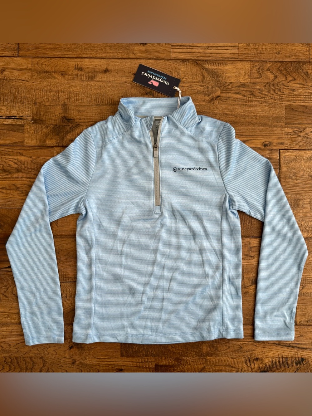 NWT Vineyard Vines Boys Performance Sanity Quarter Zip Jake Blue Size S 8 10 7